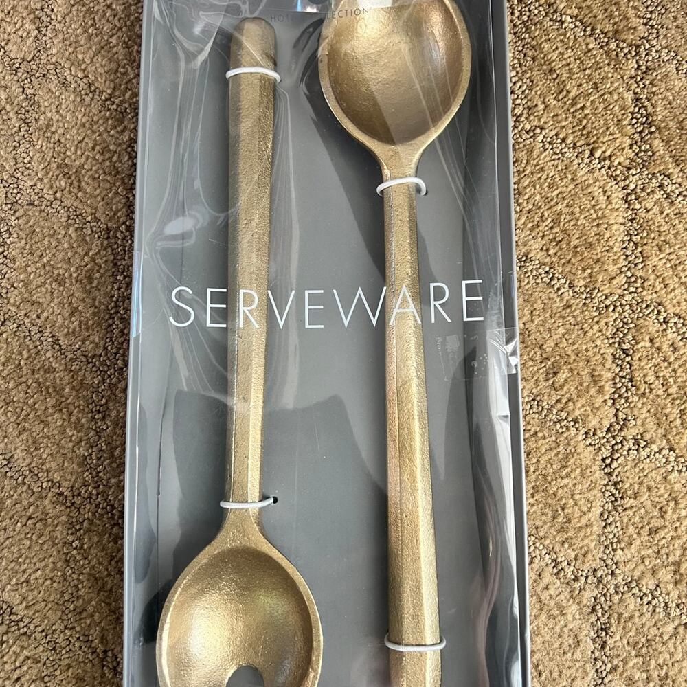 New in packaging, gold tone serveware